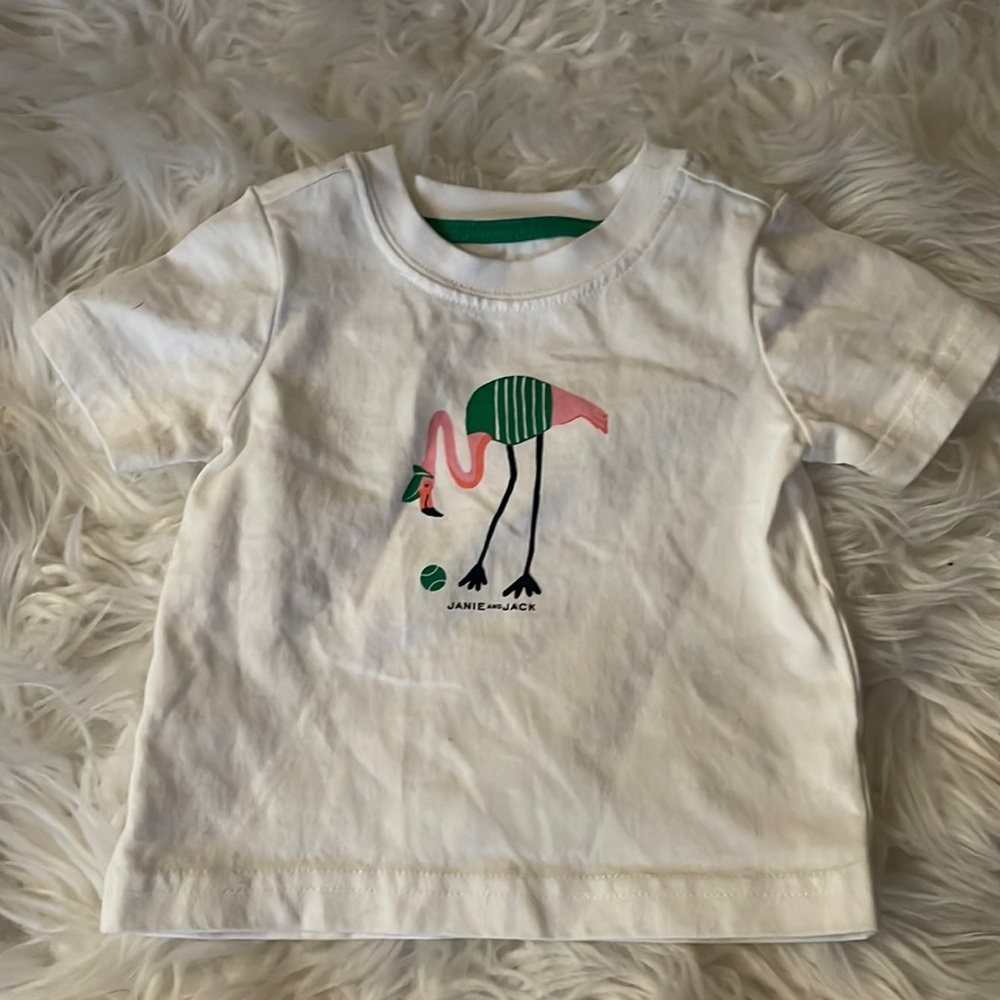 🦩🎾Janie and Jack flamingo with tennis ball T-shirt